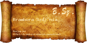 Brambora Szénia névjegykártya